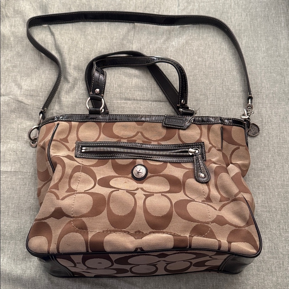 Coach Brown and Black Shoulder Bag